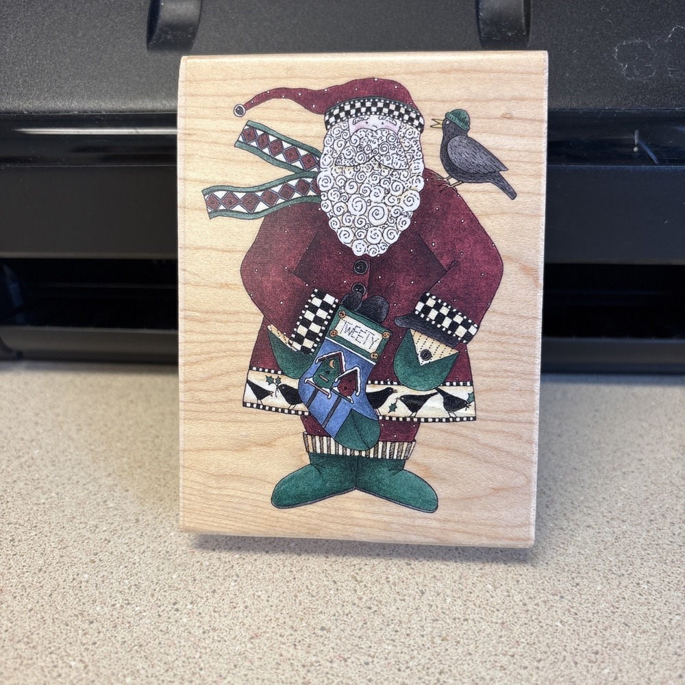 Stampington & Company Curly Claus Debbie Mumm Rubber Stamp Large Holiday D6151